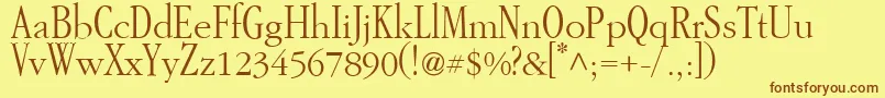 GarAMondtall Font – Brown Fonts on Yellow Background