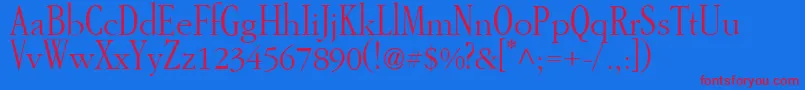 GarAMondtall Font – Red Fonts on Blue Background