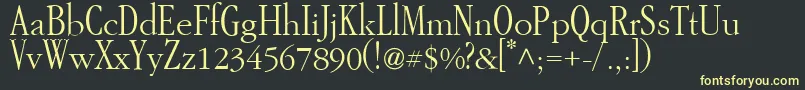 GarAMondtall Font – Yellow Fonts on Black Background