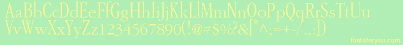 GarAMondtall Font – Yellow Fonts on Green Background
