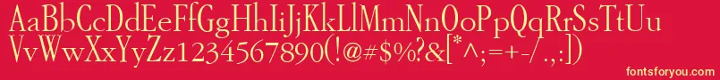 GarAMondtall Font – Yellow Fonts on Red Background