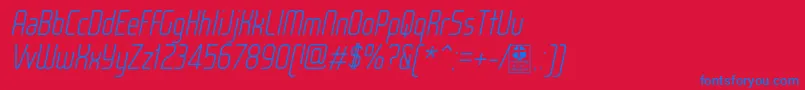 WoxModelistLightItalicDemo Font – Blue Fonts on Red Background