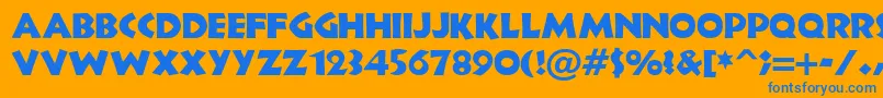 Newland Font – Blue Fonts on Orange Background