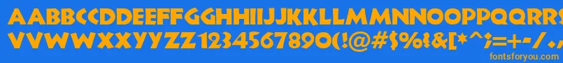 Newland Font – Orange Fonts on Blue Background