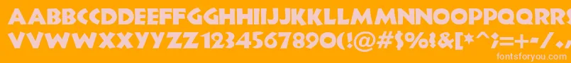 Czcionka Newland – różowe czcionki na pomarańczowym tle