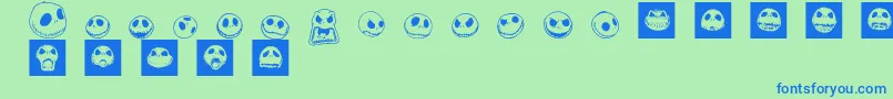 JackSkellingtonbats Font – Blue Fonts on Green Background