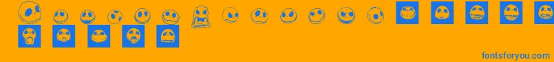 JackSkellingtonbats Font – Blue Fonts on Orange Background