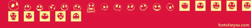 JackSkellingtonbats Font – Yellow Fonts on Red Background