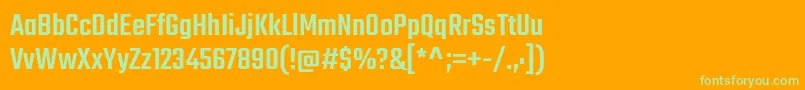 Шрифт TekoMedium – зелёные шрифты на оранжевом фоне