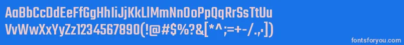 TekoMedium Font – Pink Fonts on Blue Background