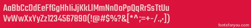 TekoMedium Font – Pink Fonts on Red Background