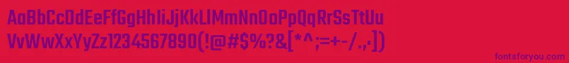 TekoMedium-Schriftart – Violette Schriften auf rotem Hintergrund