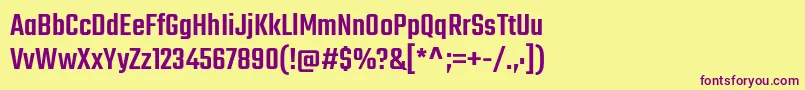TekoMedium Font – Purple Fonts on Yellow Background