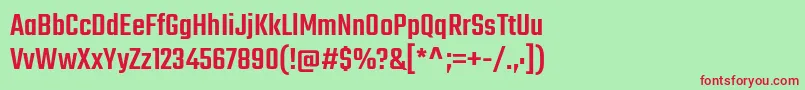 TekoMedium Font – Red Fonts on Green Background