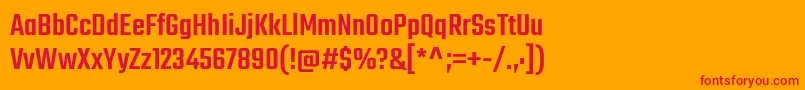 TekoMedium Font – Red Fonts on Orange Background