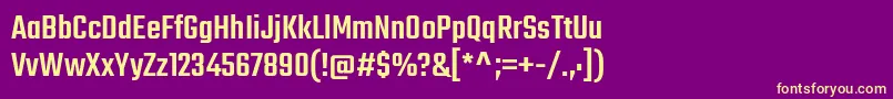 Police TekoMedium – polices jaunes sur fond violet