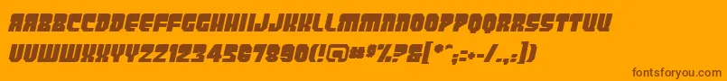 Fonte PanicbuttonBbItalic – fontes marrons em um fundo laranja