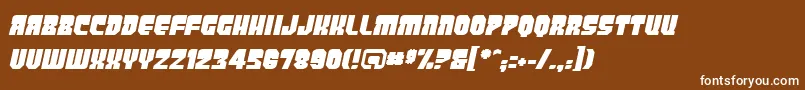 Weitere Informationen zur PanicbuttonBbItalic-Schriftart PanicbuttonBbItalic-Schriftart – Weiße Schriften auf braunem Hintergrund