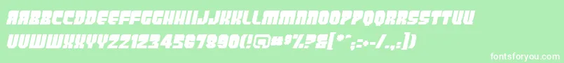 Czcionka PanicbuttonBbItalic – białe czcionki na zielonym tle