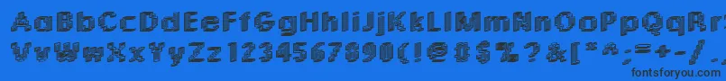 Rough04Bold Font – Black Fonts on Blue Background