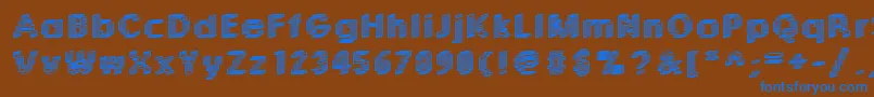 Rough04Bold Font – Blue Fonts on Brown Background