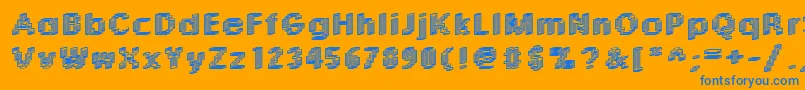 Rough04Bold-Schriftart – Blaue Schriften auf orangefarbenem Hintergrund