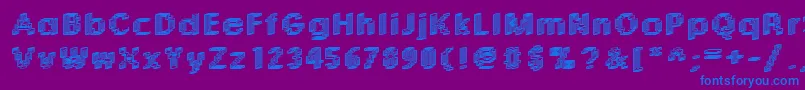 Rough04Bold Font – Blue Fonts on Purple Background