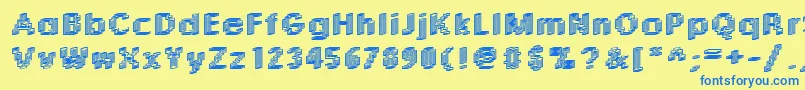 Rough04Bold Font – Blue Fonts on Yellow Background