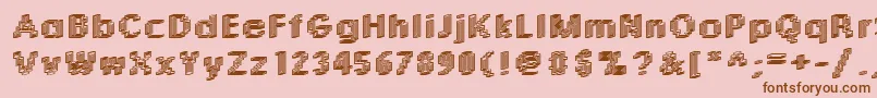 Rough04Bold Font – Brown Fonts on Pink Background