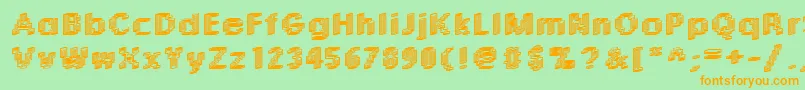 Rough04Bold Font – Orange Fonts on Green Background