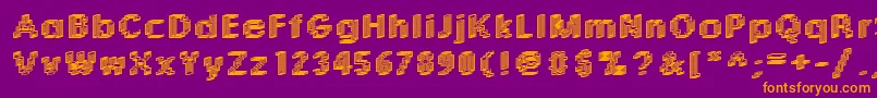 Rough04Bold Font – Orange Fonts on Purple Background