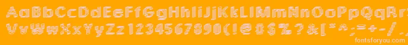 Rough04Bold-Schriftart – Rosa Schriften auf orangefarbenem Hintergrund