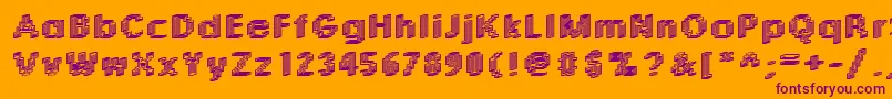 Rough04Bold-Schriftart – Violette Schriften auf orangefarbenem Hintergrund