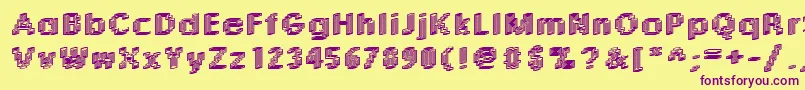 Rough04Bold Font – Purple Fonts on Yellow Background