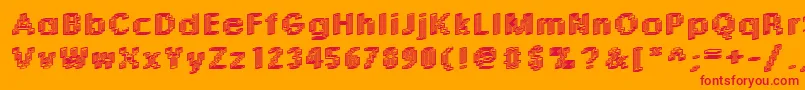 Rough04Bold-Schriftart – Rote Schriften auf orangefarbenem Hintergrund