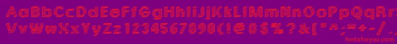 Rough04Bold Font – Red Fonts on Purple Background