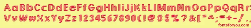 Rough04Bold Font – Red Fonts on Yellow Background