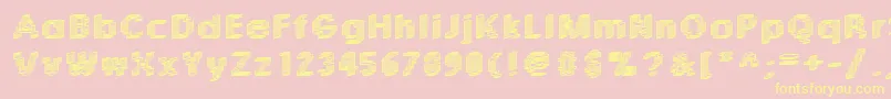 Rough04Bold-Schriftart – Gelbe Schriften auf rosa Hintergrund