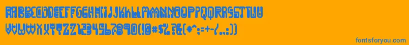 Dignityoflabourink Font – Blue Fonts on Orange Background
