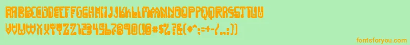 Dignityoflabourink-fontti – oranssit fontit vihreällä taustalla