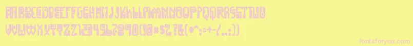 フォントDignityoflabourink – ピンクのフォント、黄色の背景