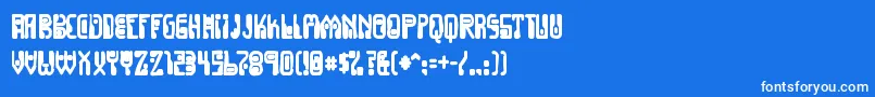フォントDignityoflabourink – 青い背景に白い文字
