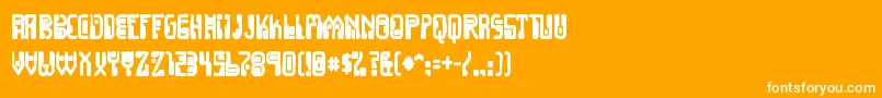 Dignityoflabourink-Schriftart – Weiße Schriften auf orangefarbenem Hintergrund
