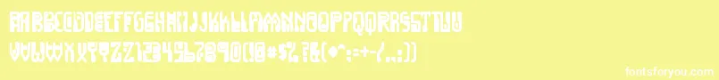 フォントDignityoflabourink – 黄色い背景に白い文字