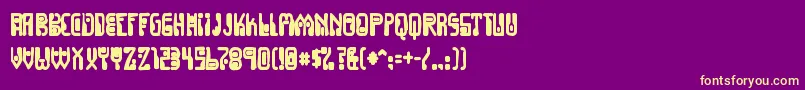Dignityoflabourink-fontti – keltaiset fontit violetilla taustalla