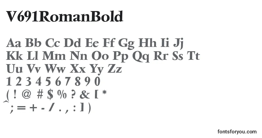 Fuente V691RomanBold - alfabeto, números, caracteres especiales