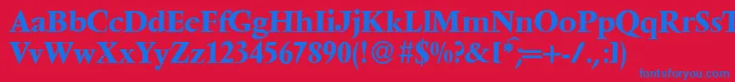 V691RomanBold Font – Blue Fonts on Red Background