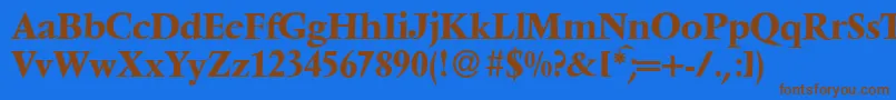 V691RomanBold Font – Brown Fonts on Blue Background