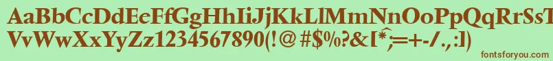 V691RomanBold Font – Brown Fonts on Green Background