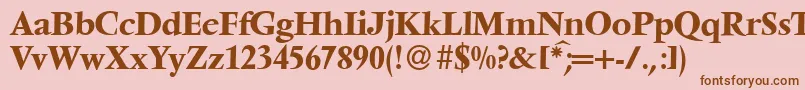 フォントV691RomanBold – ピンクの背景に茶色のフォント